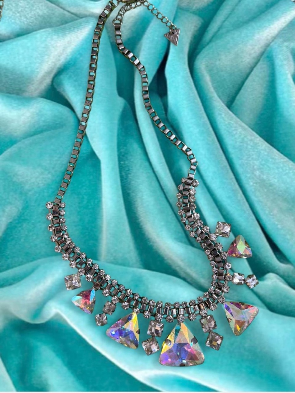Vintage Katy Perry Necklace with Iridescent Triangular Stones